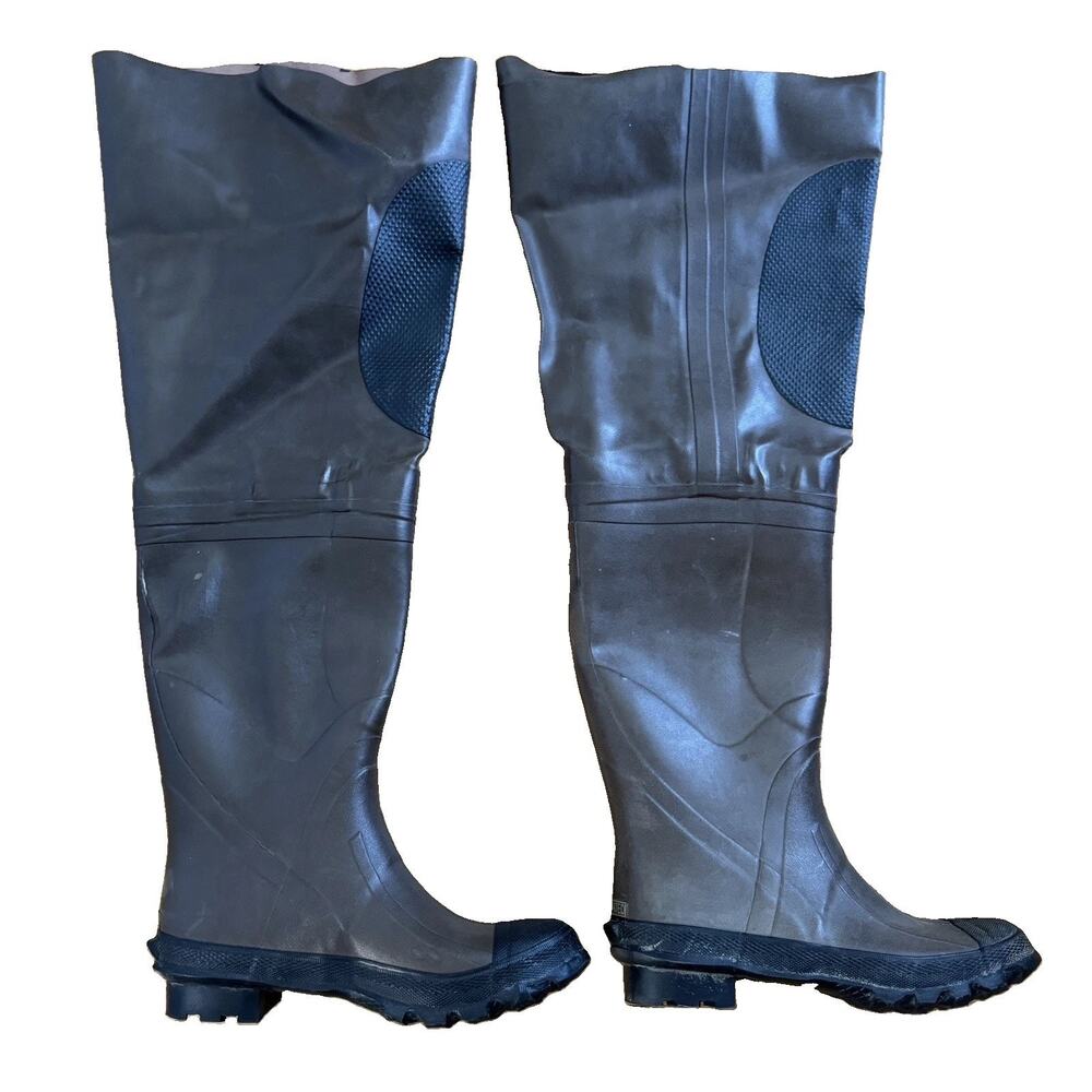 Pro Line Men’s Size 9 Insulated Rubber Wader Boots Steel Shank Cut Down Brown